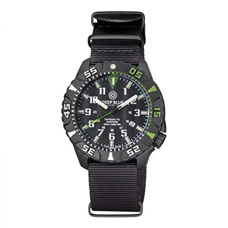 Deep Blue Daynight Diver Tritium Green made by Watch2Day