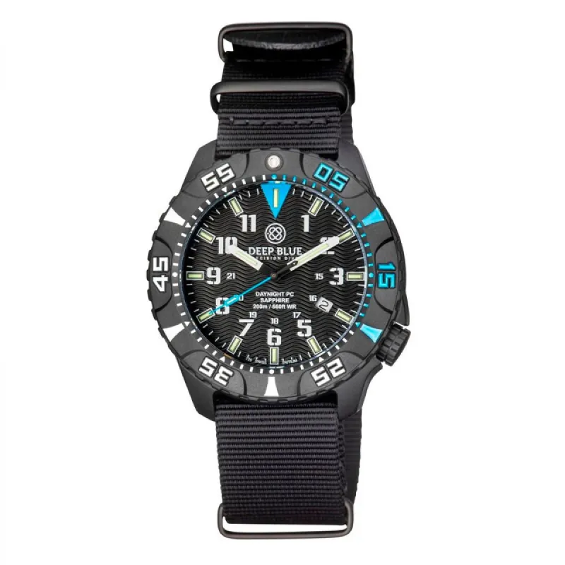 Deep Blue Daynight Diver Tritium Blue made by Watch2Day