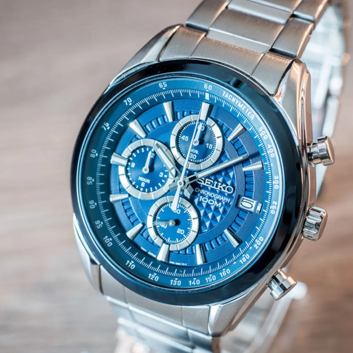 Seiko edelstalen chronograaf Staal Blauw 45 mm | SSB177P1 sold by Watch2Day product image thumbnail 4