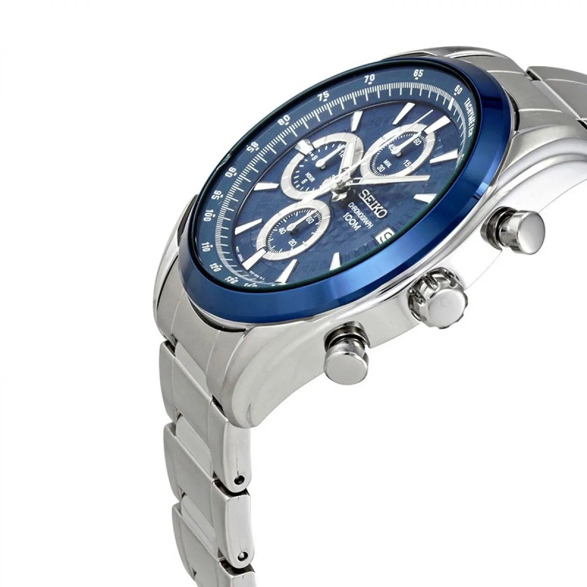 Seiko edelstalen chronograaf Staal Blauw 45 mm | SSB177P1 sold by Watch2Day product image thumbnail 2