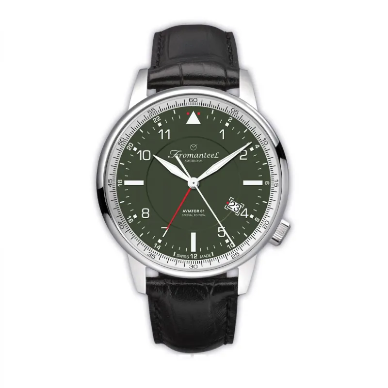 Fromanteel Aviator 01 - GMT Swiss Made - Laatste voorraad! made by Watch2Day