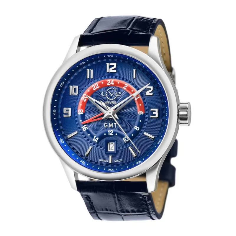 Gevril GV2 Men's Giromondo Blue Dial Blue Calfskin Leather Watch 42302 sold by Watch2Day