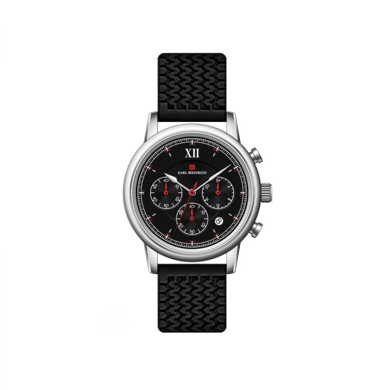 Carl Heinrich Chronograph Quartz 40 mm Staal | G0907-SBLR made by Watch2Day