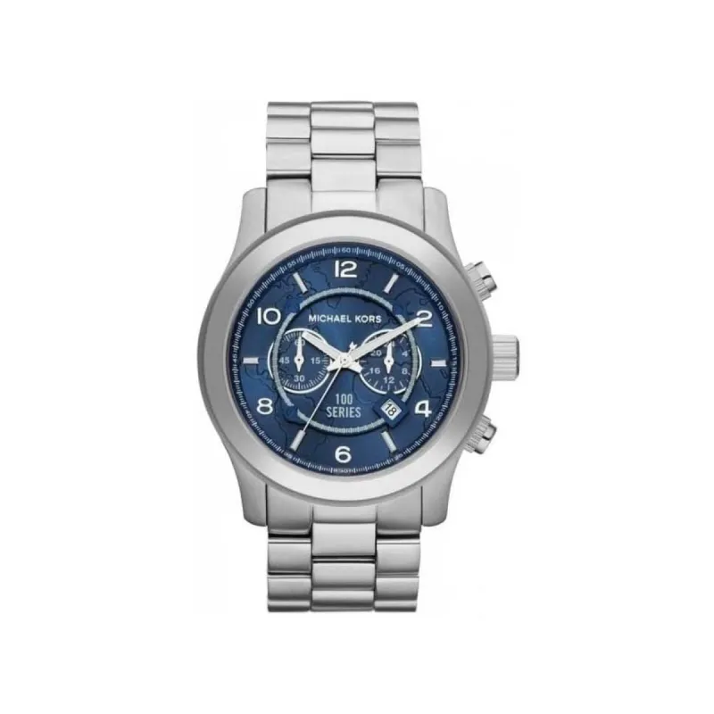 Michael Kors Blue Dial Runway 45 mm staal | MK8314 sold by Watch2Day