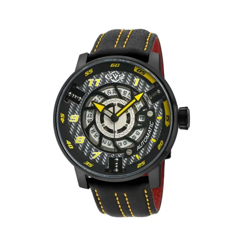 Gevril GV2 Motorcycle Mens Silver Dial Black Calfskin Leather Watch 1315 Heren Horloge sold by Watch2Day