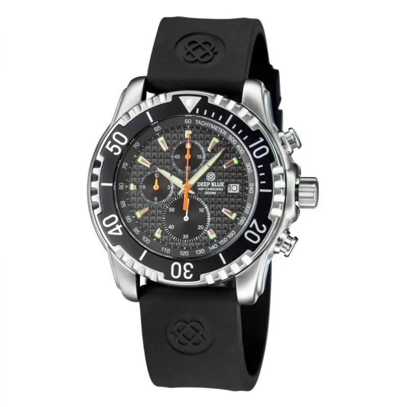 Deep Blue AP Chronograph quartz diver Black made by Watch2Day