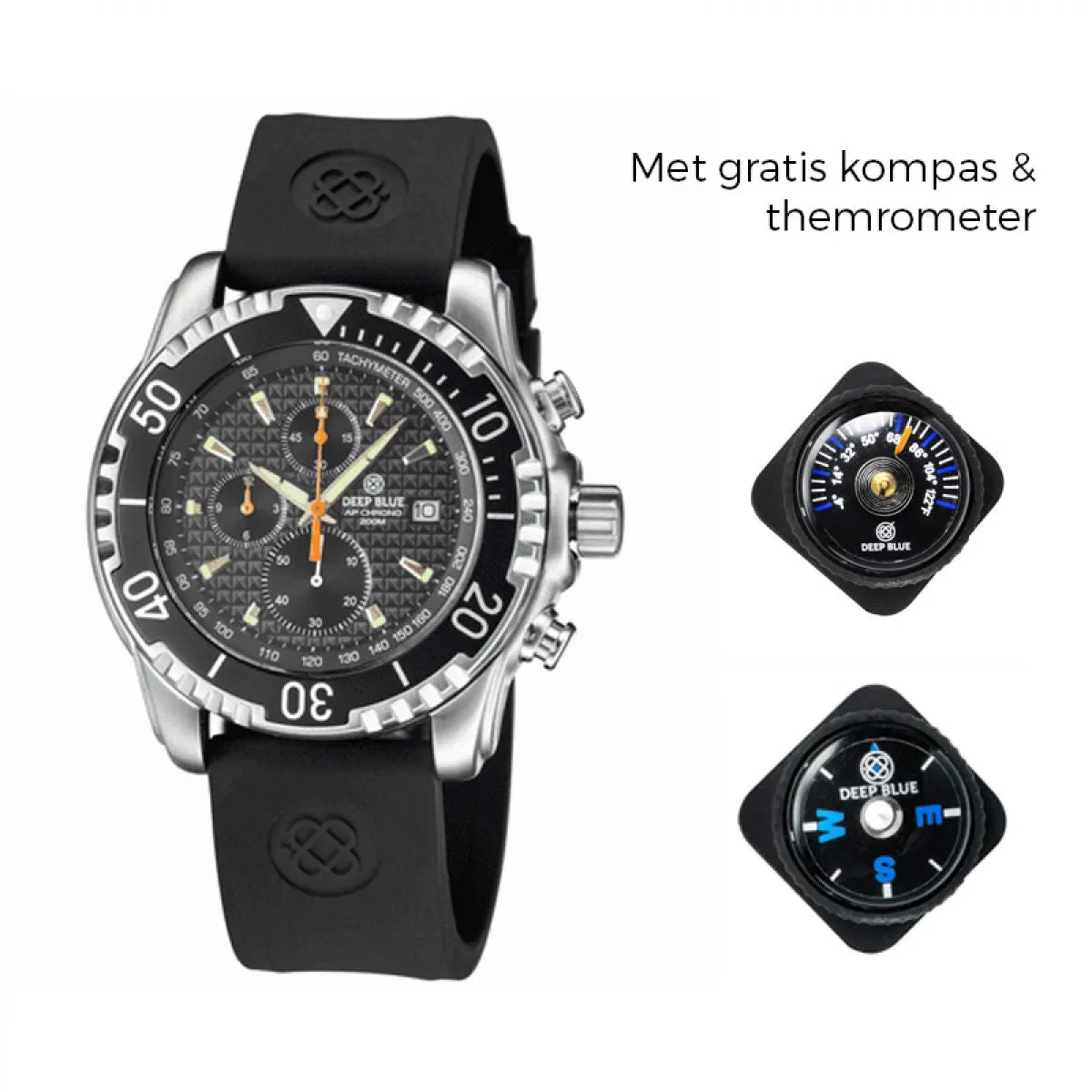 Deep Blue AP Chronograph quartz diver Black sold by Watch2Day product image thumbnail 3