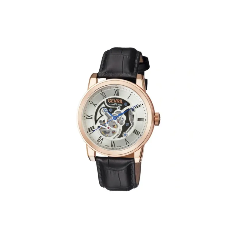 Gevril Men's Vanderbilt Silver Dial Calfskin Leather Watch 2694S Heren Horloge sold by Watch2Day