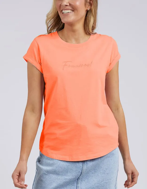 Signature Tee - Neon Peach sold by White & Co