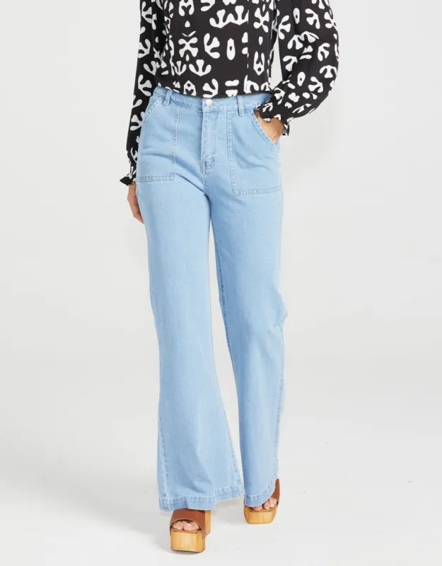 Danika Wide Leg Jeans - 92 Sandwash sold by White & Co