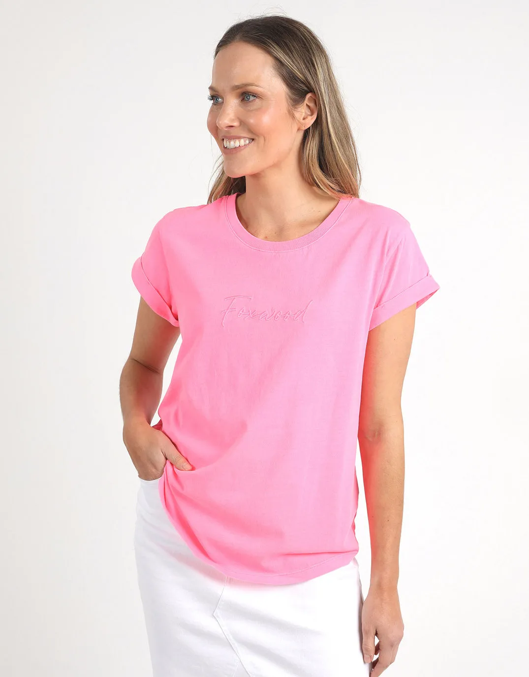 Signature Tee - Neon Rose sold by White & Co product image thumbnail 5