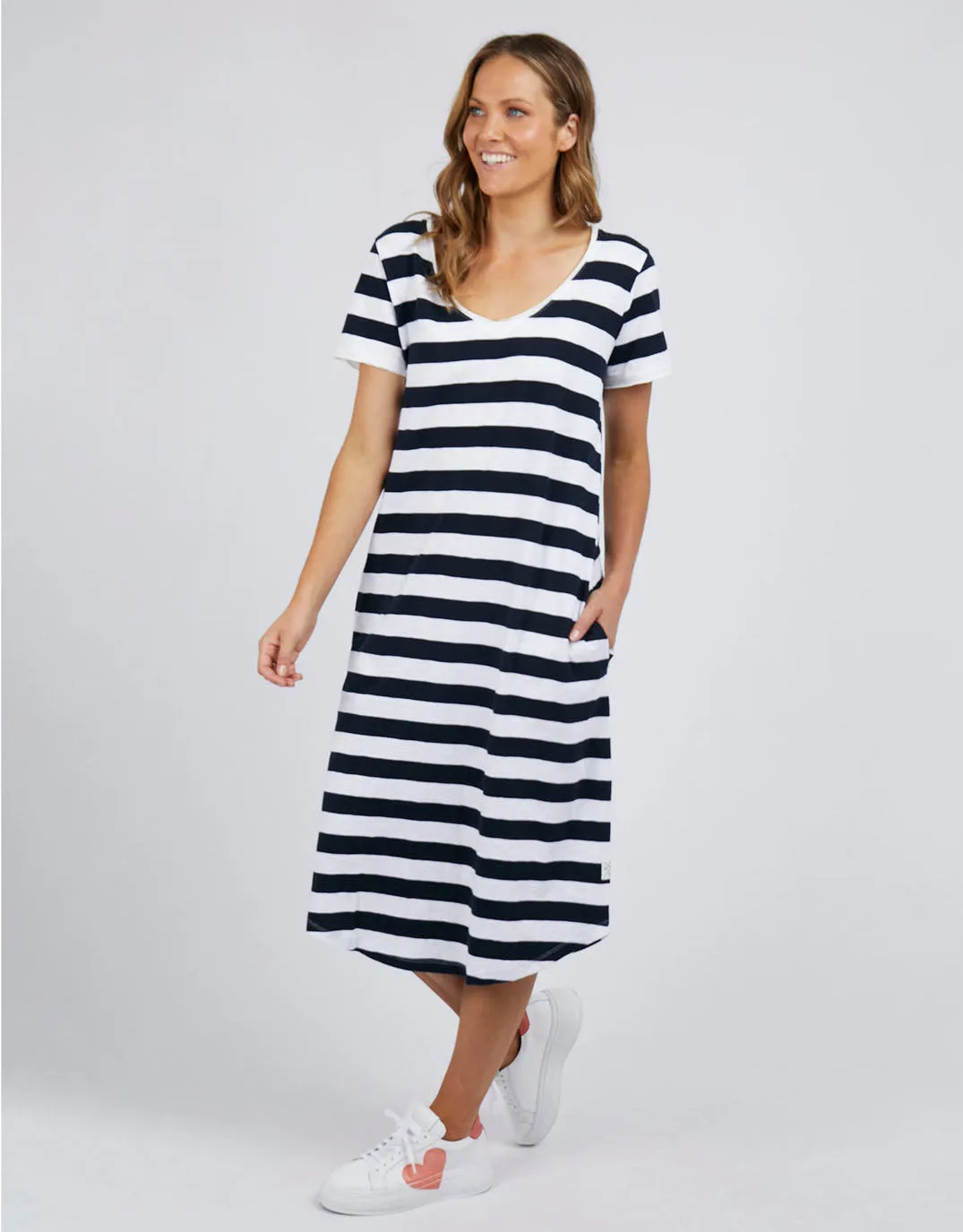 Maeve Stripe Midi Dress - Navy/White Stripe sold by White & Co product image thumbnail 2