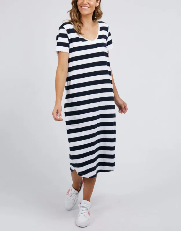Maeve Stripe Midi Dress - Navy/White Stripe sold by White & Co