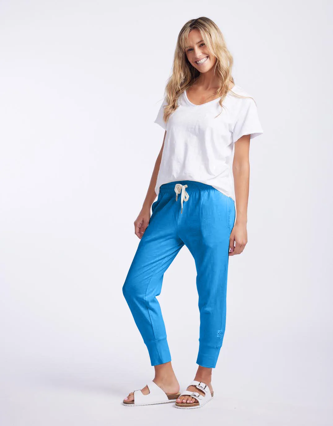 3/4 Brunch Pants - Ibiza Blue sold by White & Co product image thumbnail 3