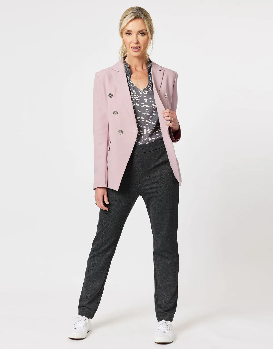 Textured Ponte Pant - Charcoal sold by White & Co product image thumbnail 2