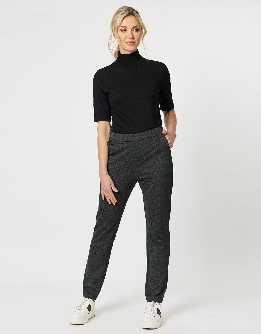 Textured Ponte Pant - Charcoal sold by White & Co product image thumbnail 3