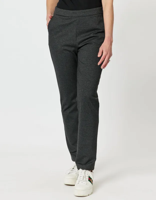 Textured Ponte Pant - Charcoal sold by White & Co