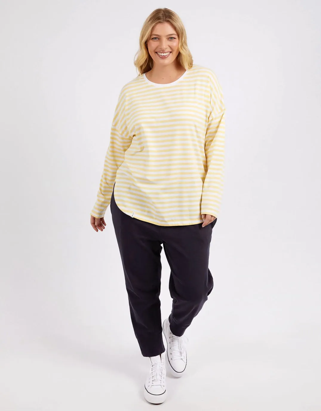Lauren Long Sleeve Stripe Tee - Banana/White Stripe sold by White & Co product image thumbnail 2