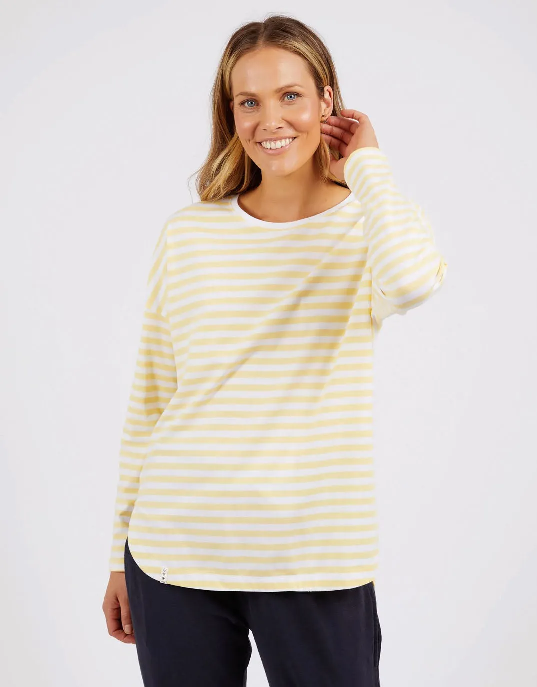 Lauren Long Sleeve Stripe Tee - Banana/White Stripe sold by White & Co product image thumbnail 5