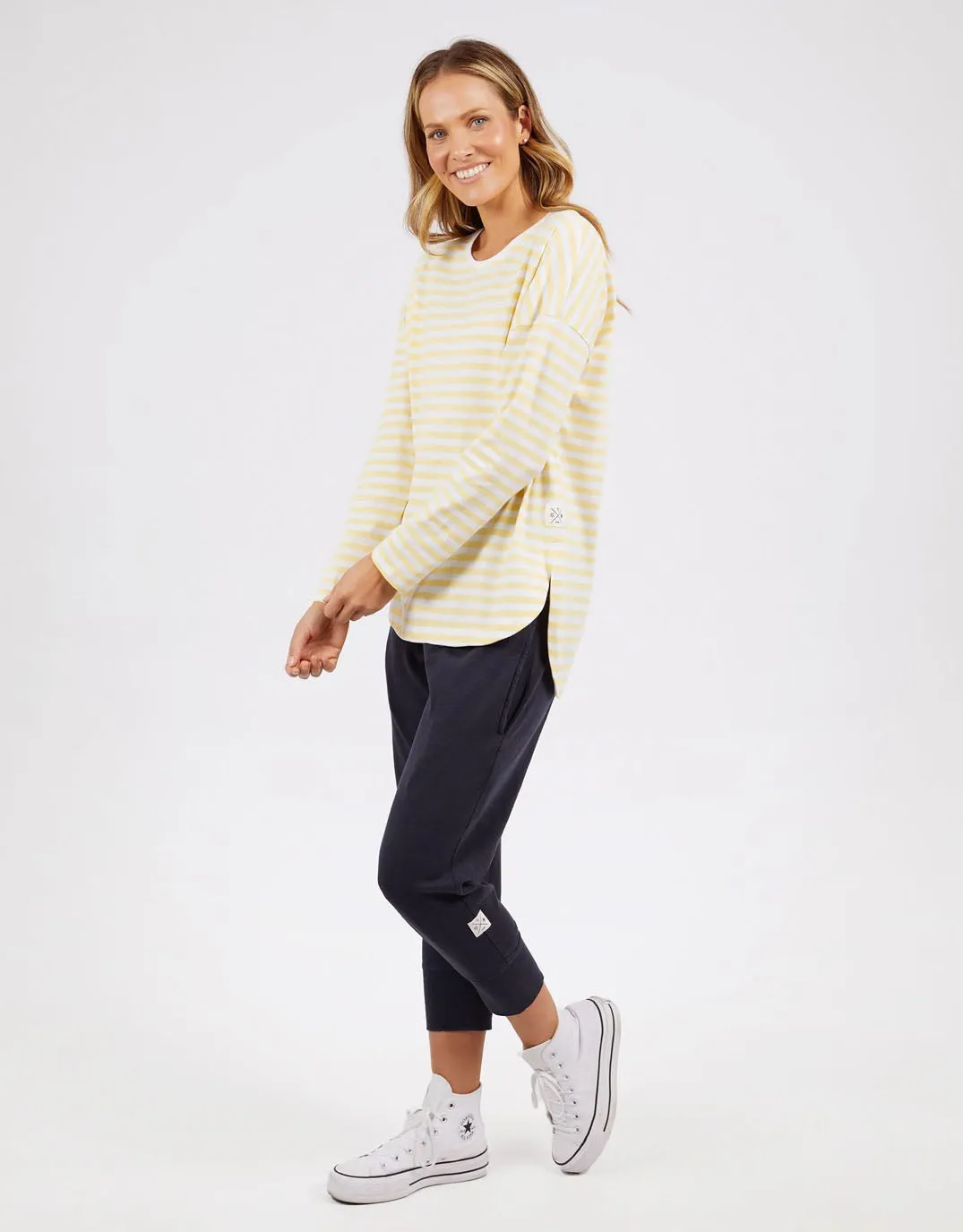 Lauren Long Sleeve Stripe Tee - Banana/White Stripe sold by White & Co product image thumbnail 4