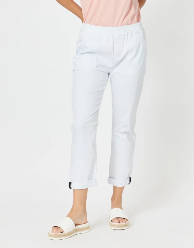 Isabella Cotton Pant - White sold by White & Co