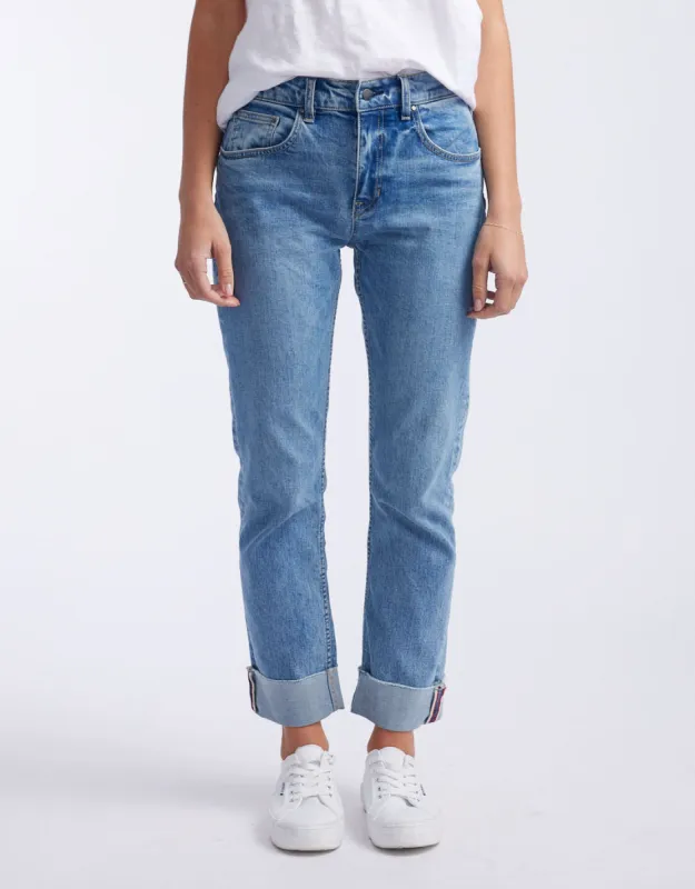 Mila Straight Leg Jean - Mid Wash sold by White & Co