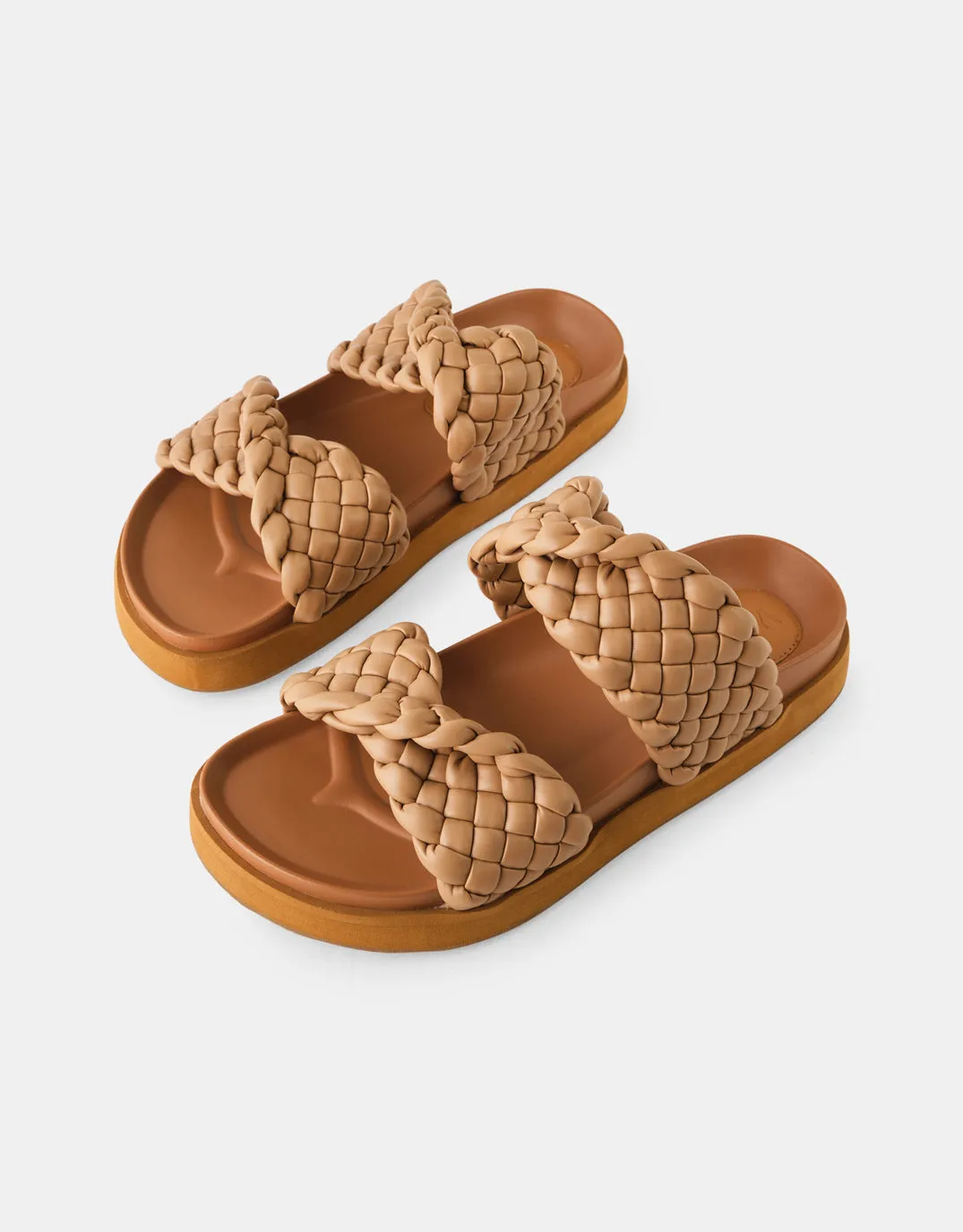Mim Leather Slides - Light Tan sold by White & Co