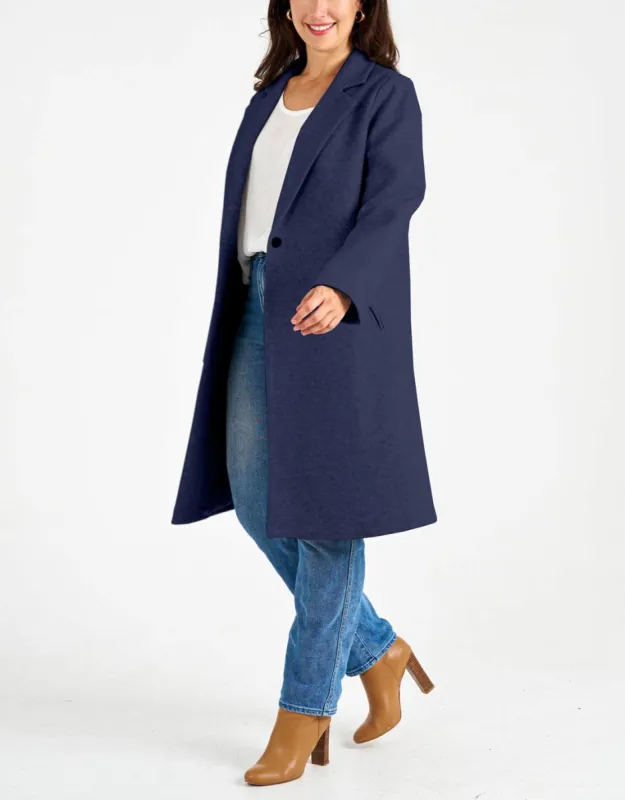 Annie Coat - Navy sold by White & Co