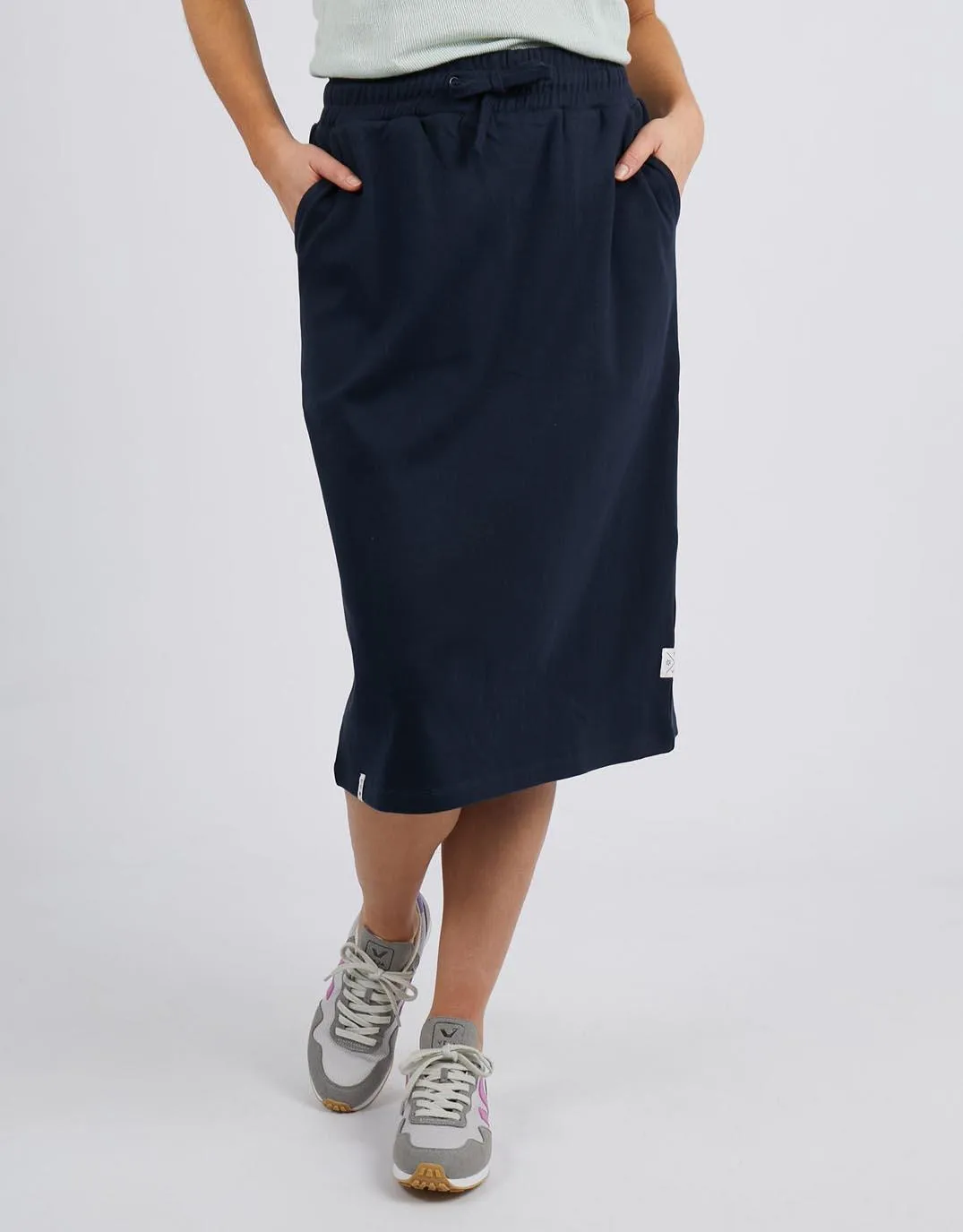 Rib Midi Skirt - Dark Sapphire sold by White & Co