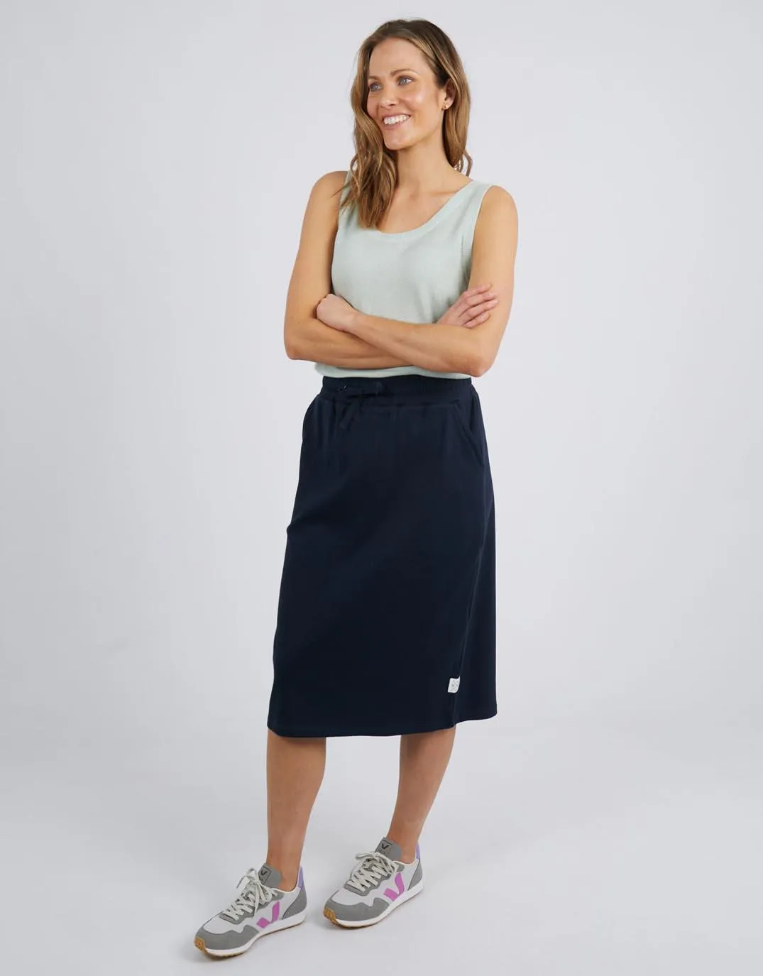 Rib Midi Skirt - Dark Sapphire sold by White & Co product image thumbnail 3