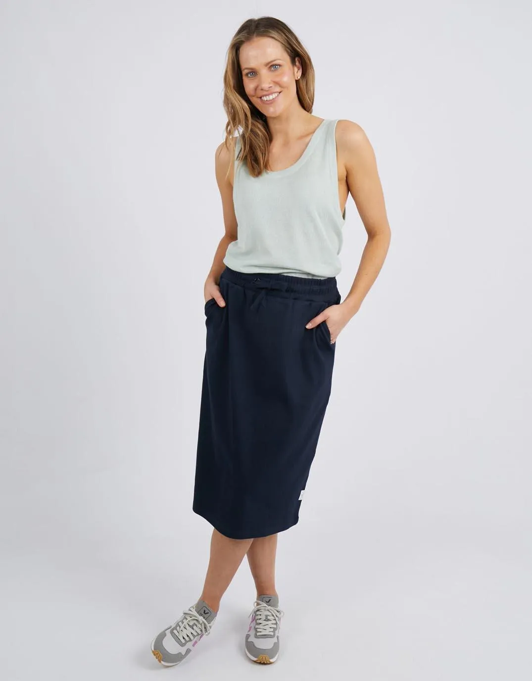Rib Midi Skirt - Dark Sapphire sold by White & Co product image thumbnail 2