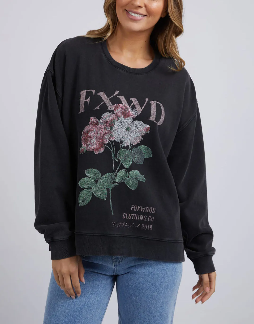 Rosa Crew - Washed Black sold by White & Co