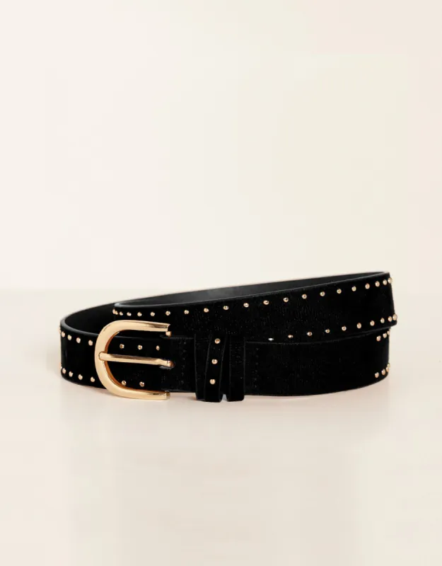 Rosette Stud Belt - Black sold by White & Co