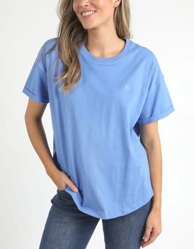 Halli Short Sleeve Tee - Cerulean Blue sold by White & Co