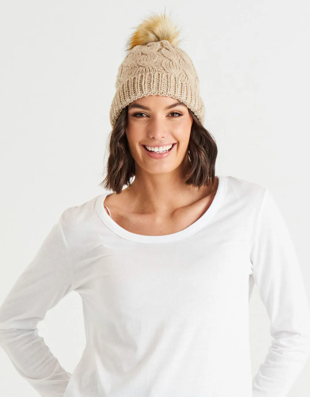Elsie Beanie - Oat sold by White & Co