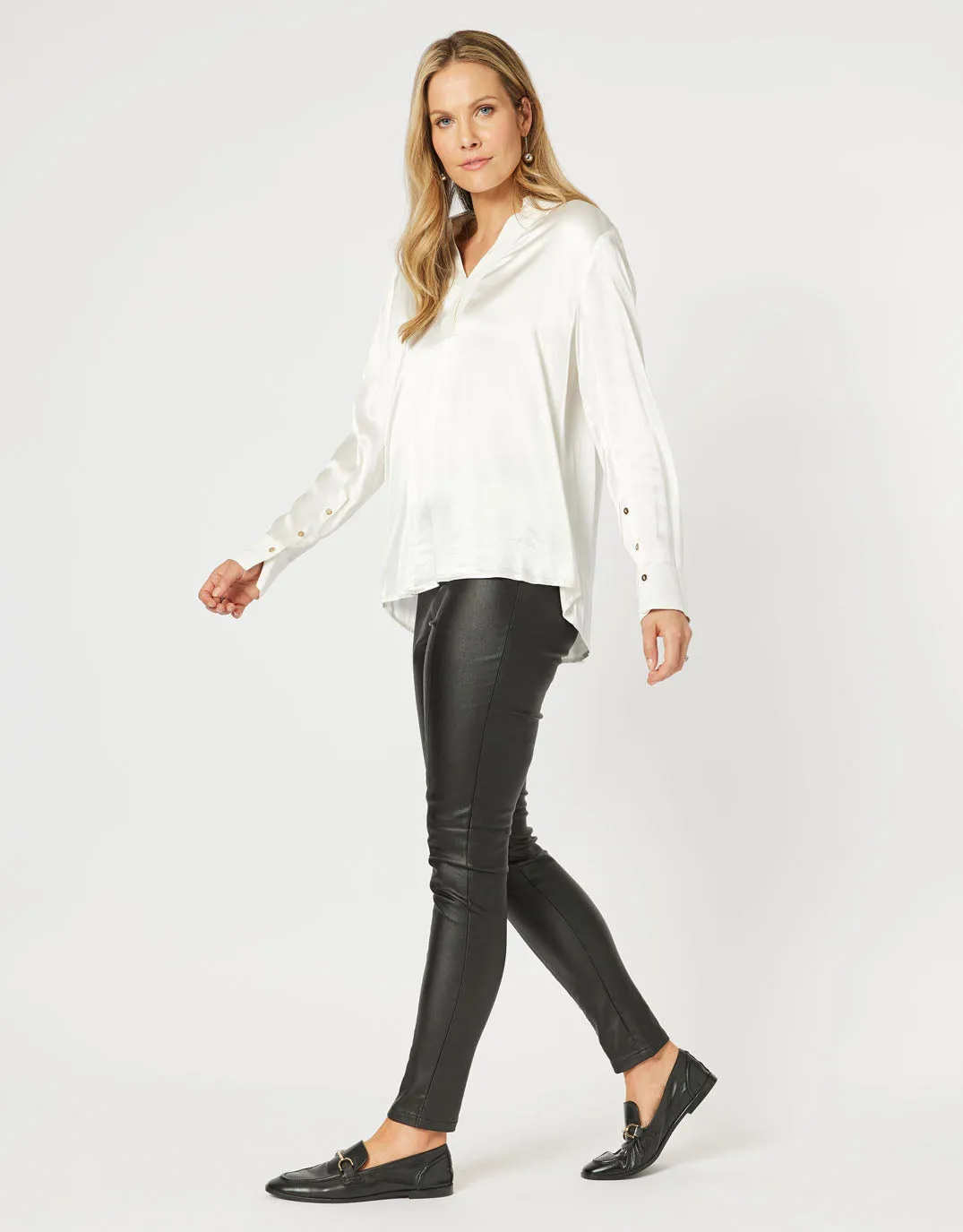Luna Faux Leather Straight Leg Pant - Black sold by White & Co product image thumbnail 3