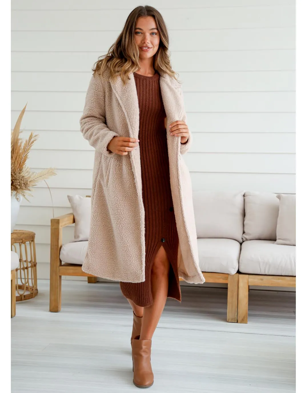 Boucle Coat - Natural sold by White & Co product image thumbnail 2
