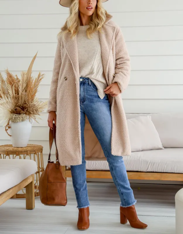 Boucle Coat - Natural sold by White & Co