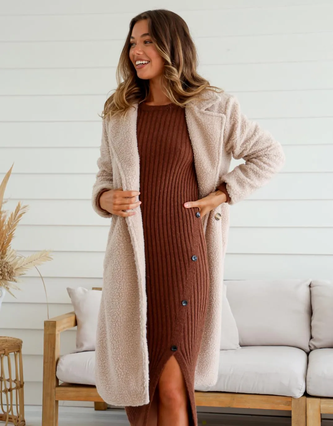 Boucle Coat - Natural sold by White & Co product image thumbnail 3