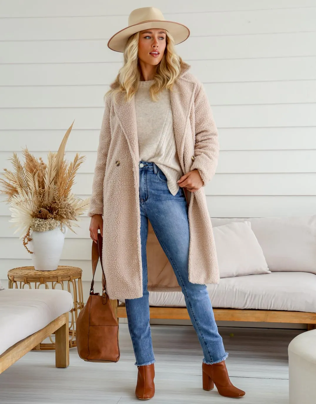 Boucle Coat - Natural sold by White & Co product image thumbnail 4