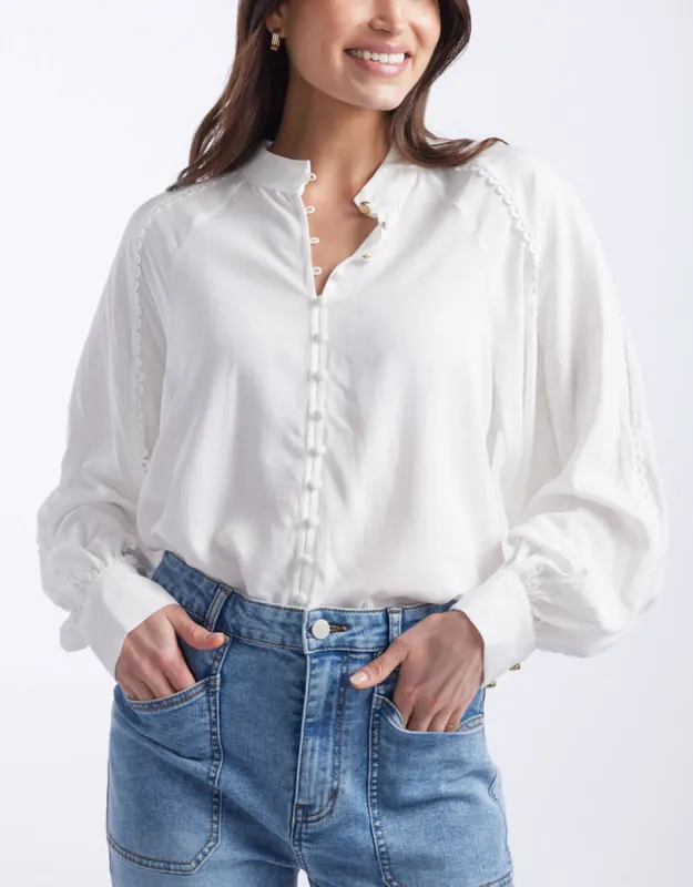 Berry Kiss Blouse - Ivory sold by White & Co