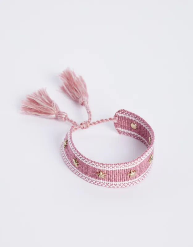 Stella Woven Bracelet - Rose sold by White & Co