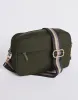 Off-Duty Crossbody Bag - Khaki/Black Lurex sold by White & Co