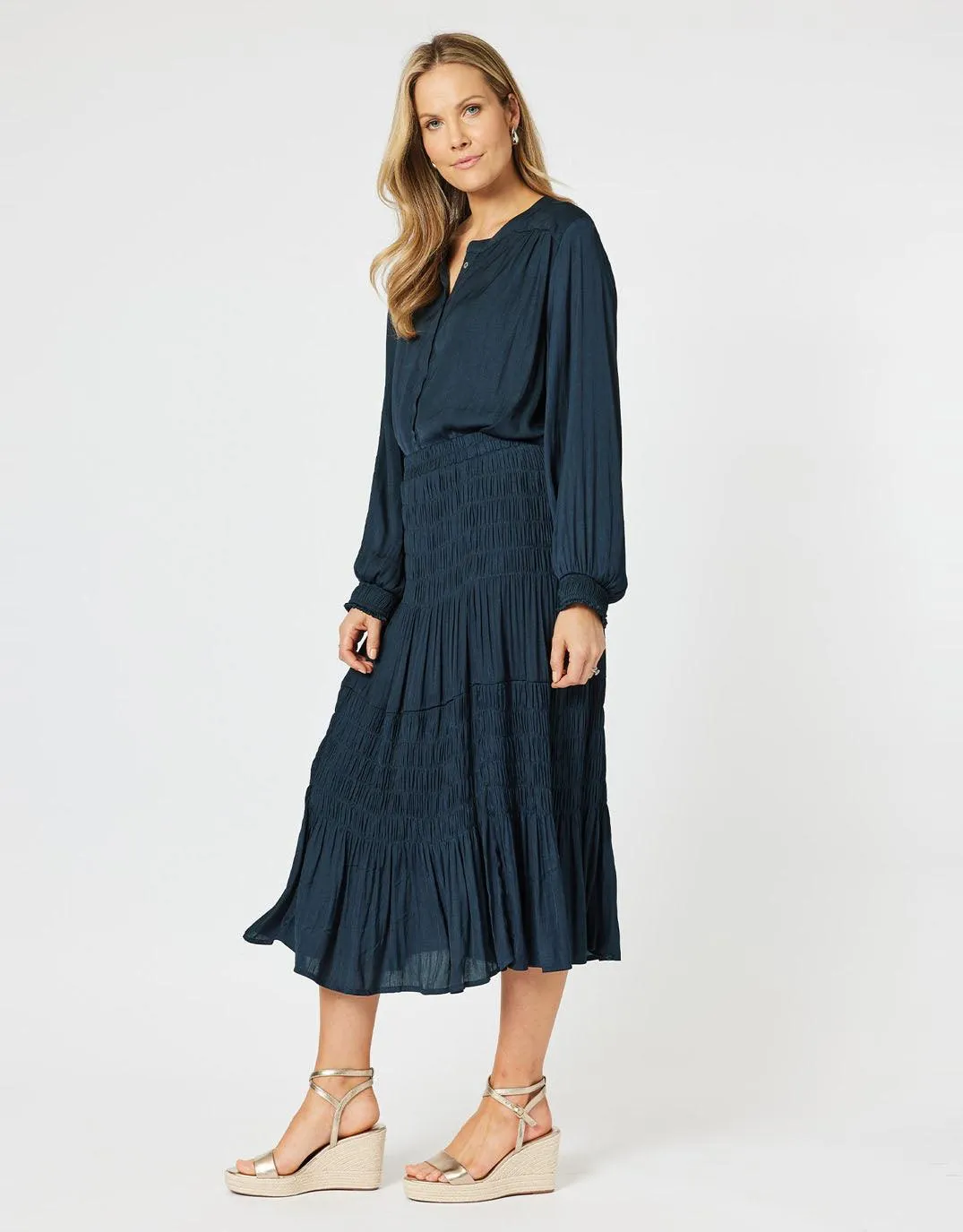 Luxe Nehru Top - Navy sold by White & Co product image thumbnail 3