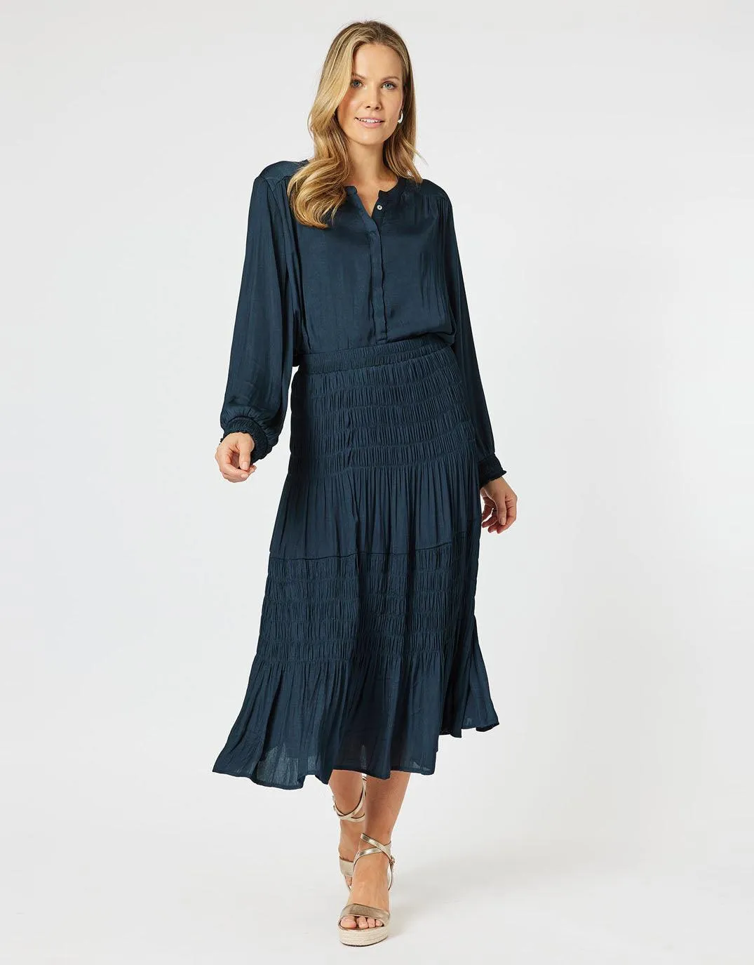 Luxe Nehru Top - Navy sold by White & Co product image thumbnail 2