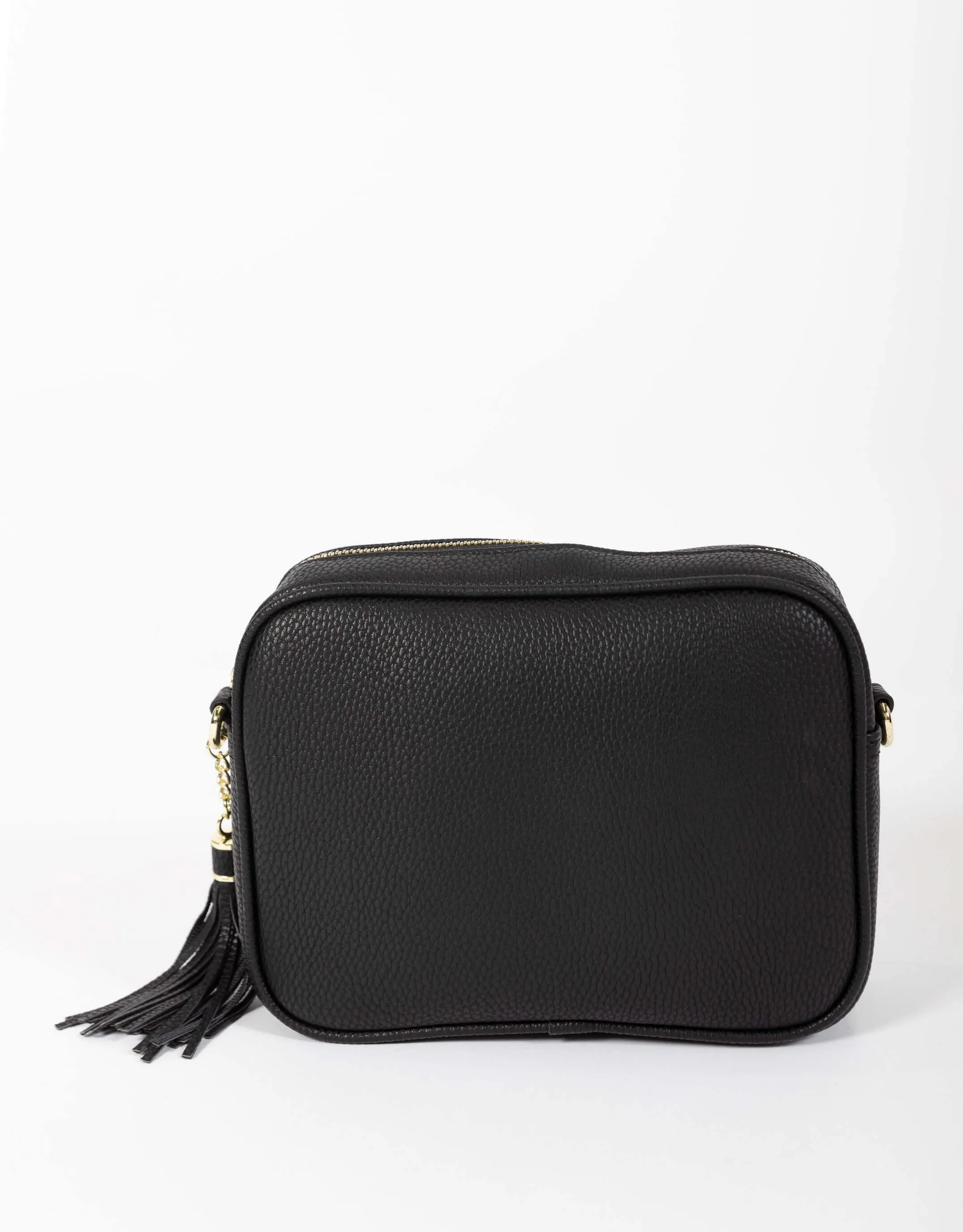 Zoe Crossbody Bag - Black & Black/Gold/Silver Lurex Stripe sold by White & Co product image thumbnail 5