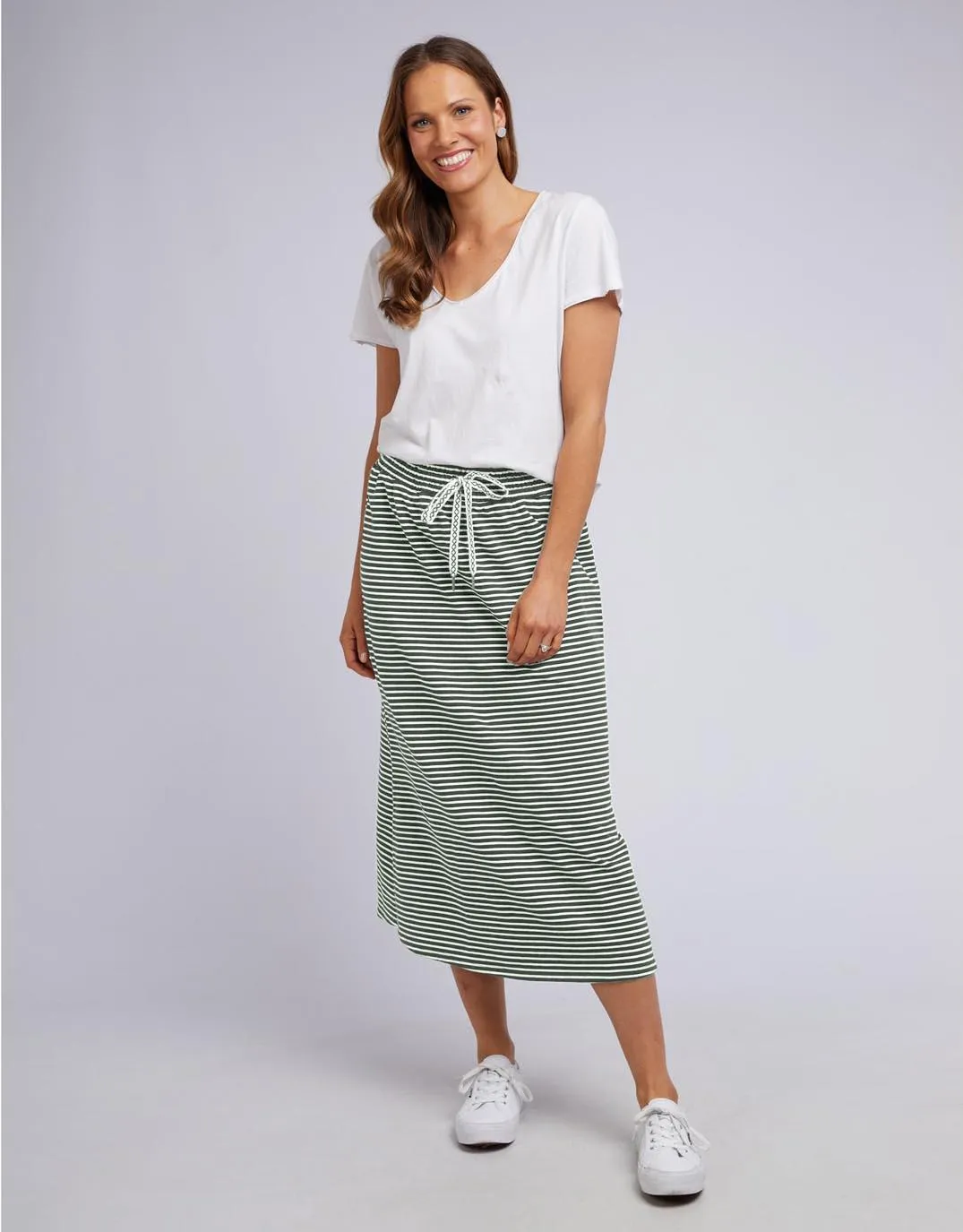 Travel Skirt - Khaki & White Stripe sold by White & Co product image thumbnail 2