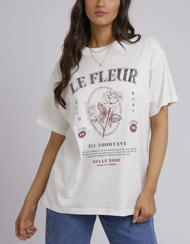 Wild Rose Oversized Tee - Vintage White sold by White & Co