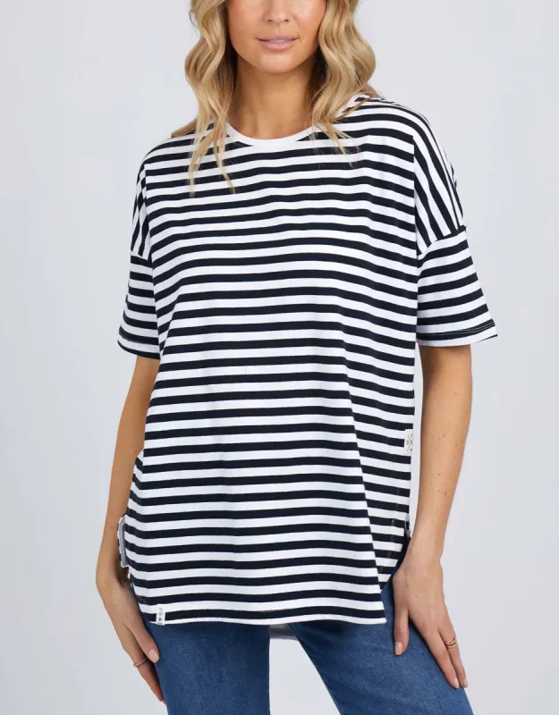 Lauren Stripe Short Sleeve Tee - Navy & White Stripe sold by White & Co