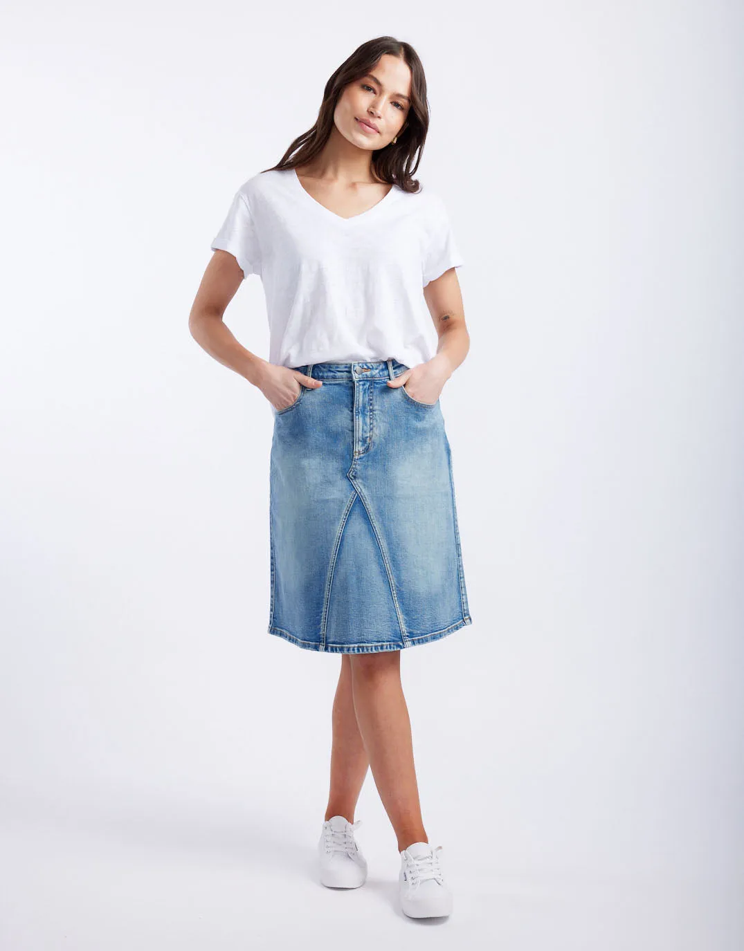 Turn Back V Neck T-Shirt - White sold by White & Co product image thumbnail 3